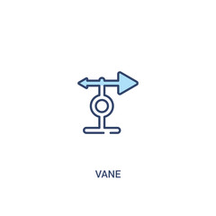 vane concept 2 colored icon. simple line element illustration. outline blue vane symbol. can be used for web and mobile ui/ux.
