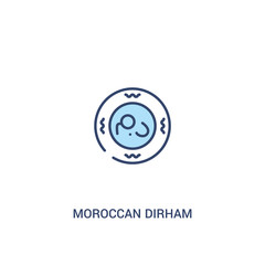 moroccan dirham concept 2 colored icon. simple line element illustration. outline blue moroccan dirham symbol. can be used for web and mobile ui/ux.