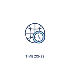 time zones concept 2 colored icon. simple line element illustration. outline blue time zones symbol. can be used for web and mobile ui/ux.