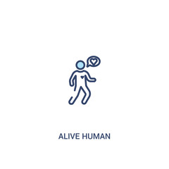 alive human concept 2 colored icon. simple line element illustration. outline blue alive human symbol. can be used for web and mobile ui/ux.