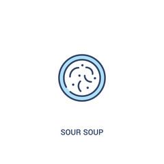 sour soup concept 2 colored icon. simple line element illustration. outline blue sour soup symbol. can be used for web and mobile ui/ux.