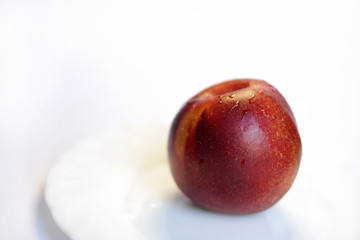 Ripe peach/.nectarine fruits isolated on white background