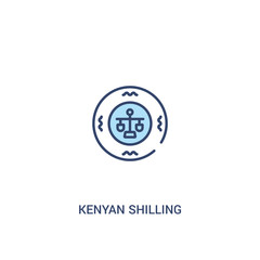 kenyan shilling concept 2 colored icon. simple line element illustration. outline blue kenyan shilling symbol. can be used for web and mobile ui/ux.