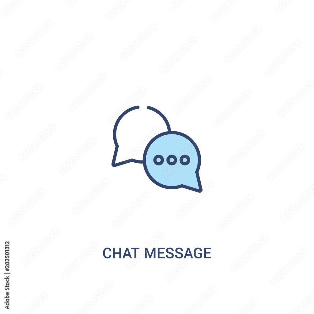 Poster chat message concept 2 colored icon. simple line element illustration. outline blue chat message sym
