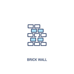 brick wall concept 2 colored icon. simple line element illustration. outline blue brick wall symbol. can be used for web and mobile ui/ux.