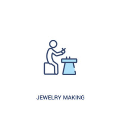 jewelry making concept 2 colored icon. simple line element illustration. outline blue jewelry making symbol. can be used for web and mobile ui/ux.