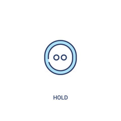 hold concept 2 colored icon. simple line element illustration. outline blue hold symbol. can be used for web and mobile ui/ux.