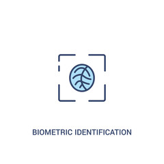 biometric identification concept 2 colored icon. simple line element illustration. outline blue biometric identification symbol. can be used for web and mobile ui/ux.