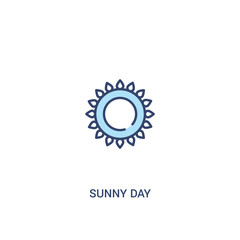 sunny day concept 2 colored icon. simple line element illustration. outline blue sunny day symbol. can be used for web and mobile ui/ux.