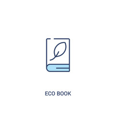 eco book concept 2 colored icon. simple line element illustration. outline blue eco book symbol. can be used for web and mobile ui/ux.