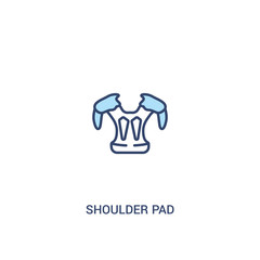 shoulder pad concept 2 colored icon. simple line element illustration. outline blue shoulder pad symbol. can be used for web and mobile ui/ux.