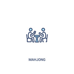 mahjong concept 2 colored icon. simple line element illustration. outline blue mahjong symbol. can be used for web and mobile ui/ux.