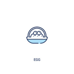 egg concept 2 colored icon. simple line element illustration. outline blue egg symbol. can be used for web and mobile ui/ux.