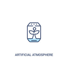 artificial atmosphere concept 2 colored icon. simple line element illustration. outline blue artificial atmosphere symbol. can be used for web and mobile ui/ux.