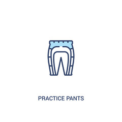 practice pants concept 2 colored icon. simple line element illustration. outline blue practice pants symbol. can be used for web and mobile ui/ux.