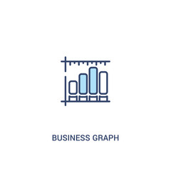 Obraz premium business graph concept 2 colored icon. simple line element illustration. outline blue business graph symbol. can be used for web and mobile ui/ux.