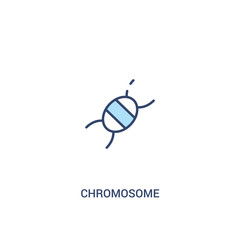 chromosome concept 2 colored icon. simple line element illustration. outline blue chromosome symbol. can be used for web and mobile ui/ux.