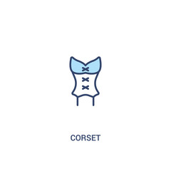 corset concept 2 colored icon. simple line element illustration. outline blue corset symbol. can be used for web and mobile ui/ux.