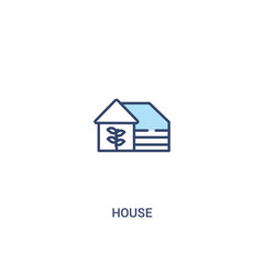 house concept 2 colored icon. simple line element illustration. outline blue house symbol. can be used for web and mobile ui/ux.
