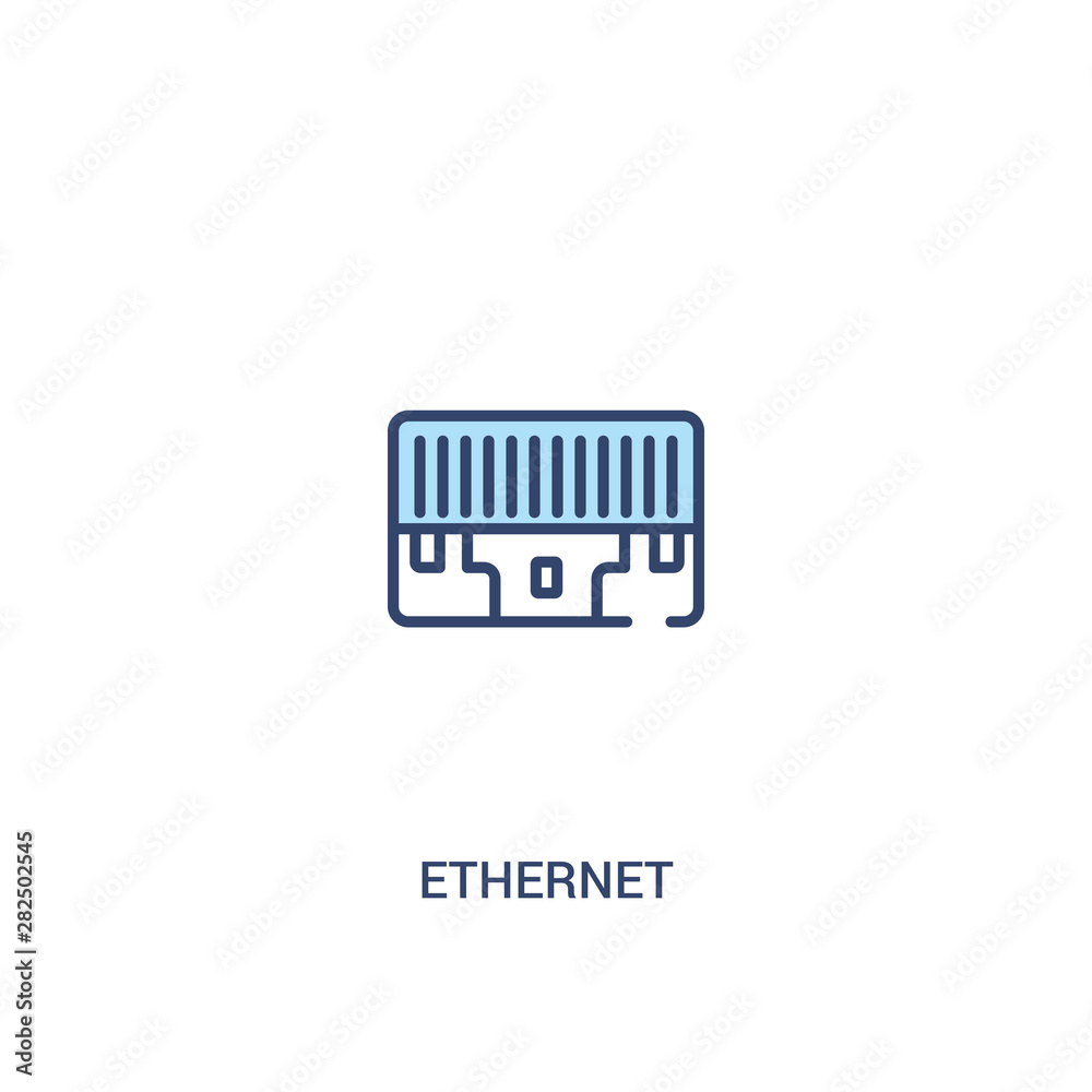 Poster ethernet concept 2 colored icon. simple line element illustration. outline blue ethernet symbol. can