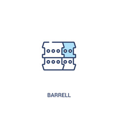 barrell concept 2 colored icon. simple line element illustration. outline blue barrell symbol. can be used for web and mobile ui/ux.