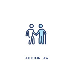father-in-law concept 2 colored icon. simple line element illustration. outline blue father-in-law symbol. can be used for web and mobile ui/ux.