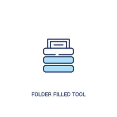 folder filled tool concept 2 colored icon. simple line element illustration. outline blue folder filled tool symbol. can be used for web and mobile ui/ux.