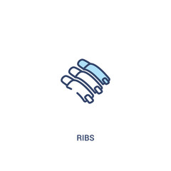Fototapeta na wymiar ribs concept 2 colored icon. simple line element illustration. outline blue ribs symbol. can be used for web and mobile ui/ux.