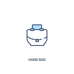 hand bag concept 2 colored icon. simple line element illustration. outline blue hand bag symbol. can be used for web and mobile ui/ux.