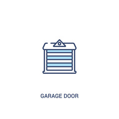 garage door concept 2 colored icon. simple line element illustration. outline blue garage door symbol. can be used for web and mobile ui/ux.