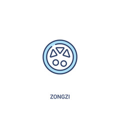 zongzi concept 2 colored icon. simple line element illustration. outline blue zongzi symbol. can be used for web and mobile ui/ux.