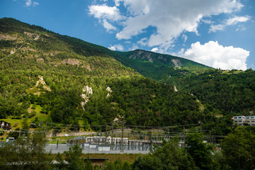 Fototapeta premium Great view of alpine hill. Green mountain landscape. Picturesque and gorgeous scene. Switzerland.