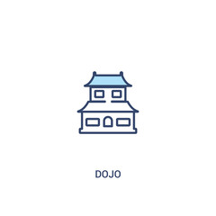 dojo concept 2 colored icon. simple line element illustration. outline blue dojo symbol. can be used for web and mobile ui/ux.