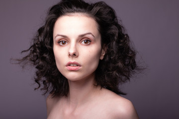 Fototapeta premium beautiful young curly girl portrai