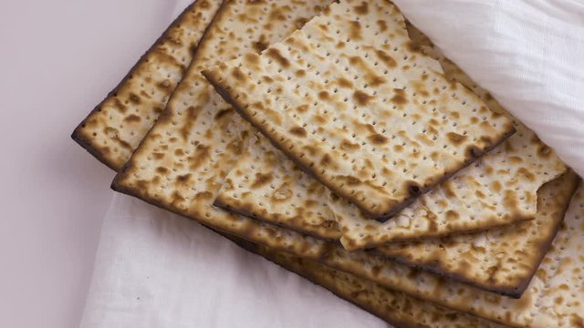 Rotating Passover Matzoh, Jewish Holiday Bread