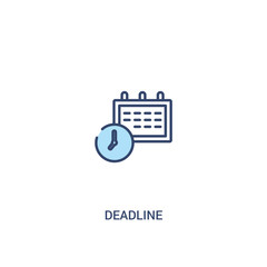 deadline concept 2 colored icon. simple line element illustration. outline blue deadline symbol. can be used for web and mobile ui/ux.
