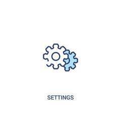 settings concept 2 colored icon. simple line element illustration. outline blue settings symbol. can be used for web and mobile ui/ux.