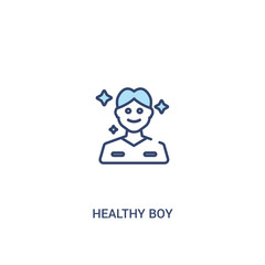healthy boy concept 2 colored icon. simple line element illustration. outline blue healthy boy symbol. can be used for web and mobile ui/ux.