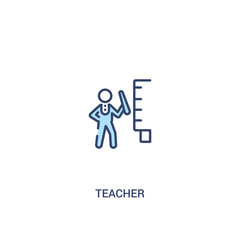 teacher concept 2 colored icon. simple line element illustration. outline blue teacher symbol. can be used for web and mobile ui/ux.
