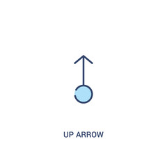 up arrow concept 2 colored icon. simple line element illustration. outline blue up arrow symbol. can be used for web and mobile ui/ux.