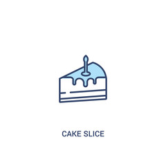 cake slice concept 2 colored icon. simple line element illustration. outline blue cake slice symbol. can be used for web and mobile ui/ux.