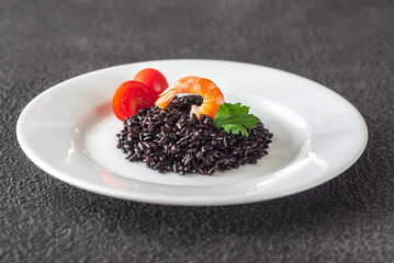 Black rice with shrimp