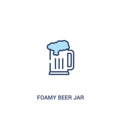 foamy beer jar concept 2 colored icon. simple line element illustration. outline blue foamy beer jar symbol. can be used for web and mobile ui/ux.