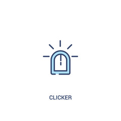 clicker concept 2 colored icon. simple line element illustration. outline blue clicker symbol. can be used for web and mobile ui/ux.