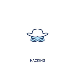hacking concept 2 colored icon. simple line element illustration. outline blue hacking symbol. can be used for web and mobile ui/ux.