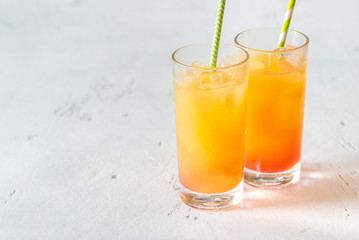 Tequila sunrise cocktails