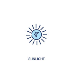 sunlight concept 2 colored icon. simple line element illustration. outline blue sunlight symbol. can be used for web and mobile ui/ux.