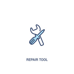 repair tool concept 2 colored icon. simple line element illustration. outline blue repair tool symbol. can be used for web and mobile ui/ux.