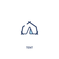 tent concept 2 colored icon. simple line element illustration. outline blue tent symbol. can be used for web and mobile ui/ux.