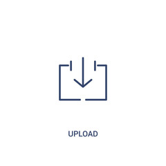 upload concept 2 colored icon. simple line element illustration. outline blue upload symbol. can be used for web and mobile ui/ux.